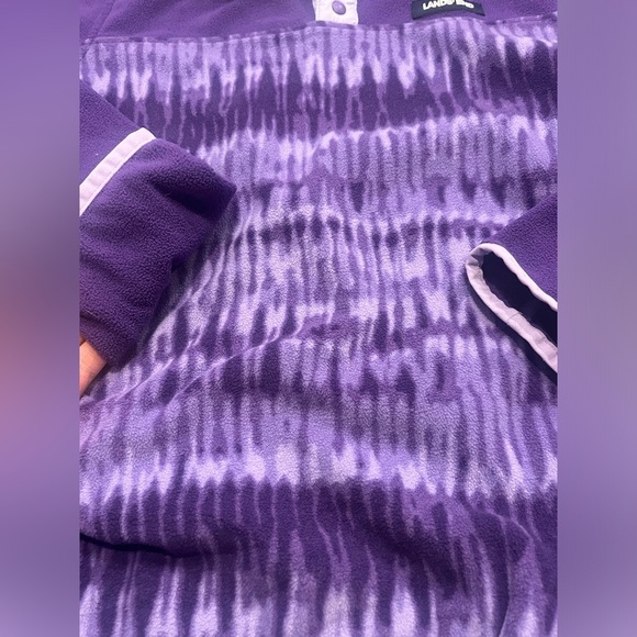 Girls Lands End size Large quarter button up fleece in purple - Picture 5 of 5